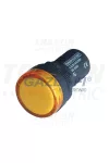 TRACON LJL22-YAT Tokozott LED-es jelzőlámpa, sárga 12V AC/DC, d=22mm