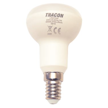 TRACON LR507NW LED reflektorlámpa 230 V, 50 Hz, E14, 7 W, 470 lm, 4000 K, 120°, EEI=G