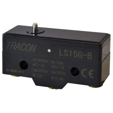 TRACON LS15G-B Helyzetkapcsoló, ütközős 1xCO, 2A/230V AC-15, 0,3A/250V DC-13 IP00