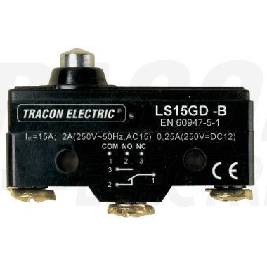 TRACON LS15GD-B Helyzetkapcsoló, rövid kúpos, ütküzős 1×CO, 2A/230V AC, IP00