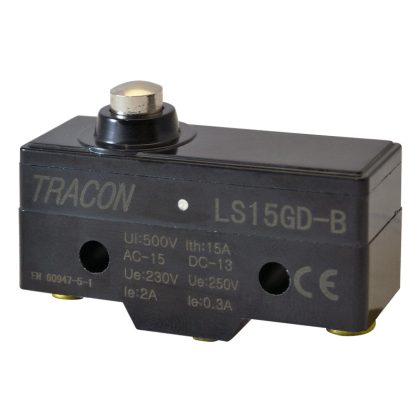 TRACON LS15GD-B Helyzetkapcsoló, rövid kúpos, ütküzős 1xCO, 2A/230V AC-15, 0,3A/250V DC-13