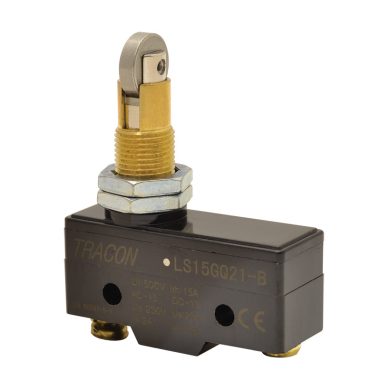 TRACON LS15GQ21-B Helyzetkapcsoló, görgős 1xCO, 2A/230V AC-15, 0,3A/250V DC-13, 90°, IP00