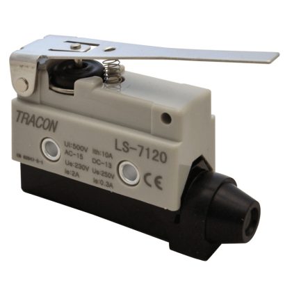   TRACON LS7120 Helyzetkapcsoló, rugószáras 1xCO, 2A/230V AC-15, 0,3A/250V DC-13, 65mm, IP40