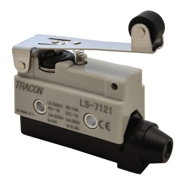 TRACON LS7121 Helyzetkapcsoló, rugószáras-görgős 1xCO, 2A/230V AC-15, 0,3A/250V DC-13, 65m