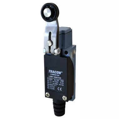 TRACON LSME8104 Helyzetkapcsoló, lengőkar-görgő 1xNO+1xNC, 2A/230V AC-15, 0,3A/250V DC-13, 30mm, IP65