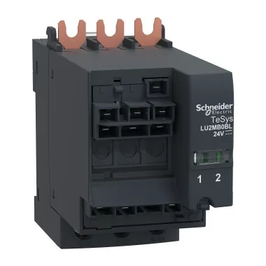 SCHNEIDER LU2MB0BL Irányváltó blokk energiaátviteli alapmodul alá közvetlenül, 32A, 24VDC