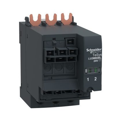   SCHNEIDER LU2MB0BL Irányváltó blokk energiaátviteli alapmodul alá közvetlenül, 32A, 24VDC