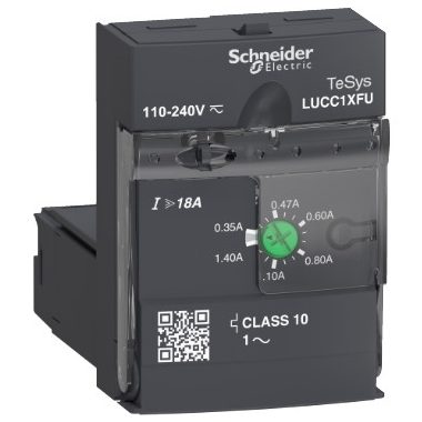 SCHNEIDER LUCC1XFU Vezérlőegység, 0,35-1,4A, 110-240VAC/DC, 10-es osztályú, 1-fázisú