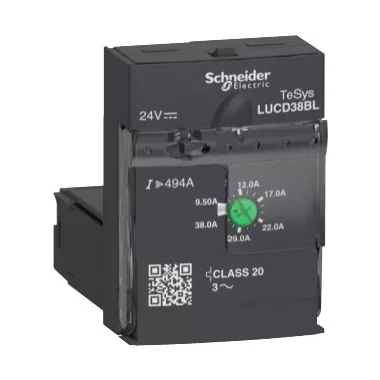SCHNEIDER LUCD38BL TeSys U fejlett vezérlőegység 20-es osztályú, 3-fázisú 3PH 9,5-38A 24V DC