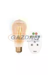 LUTEC JE0186631 ST64 E27 iDual filament fényforrás 9W 806lm 2200K-6500K 230V távirányítóval, aranybarna búrával
