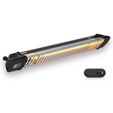 MOEL M867-NRC IRIS Infrared heater 1800W, IP65, black, with remote control and cable, wall bracket
