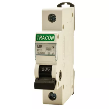 TRACON MB 1P 40A C Kismegszakító, 1 pólus, C karakterisztika 40A, 4,5 kA (MB 1P C40A) TRACON MB 1P 40A C Kismegszakító, 1 pólus, C karakterisztika 40A, 4,5 kA (MB 1P C40A)