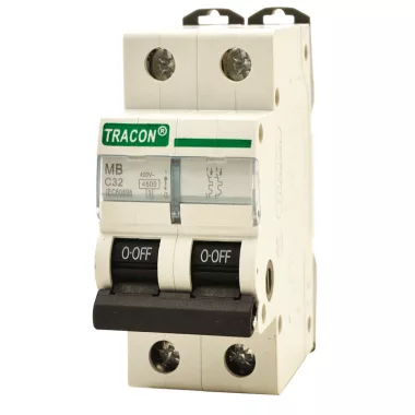 TRACON MB 2P 63A C Kismegszakító, 2 pólus, C karakterisztika 63A, 4,5 kA (MB 2P C63A) TRACON MB 2P 63A C Kismegszakító, 2 pólus, C karakterisztika 63A, 4,5 kA (MB 2P C63A)