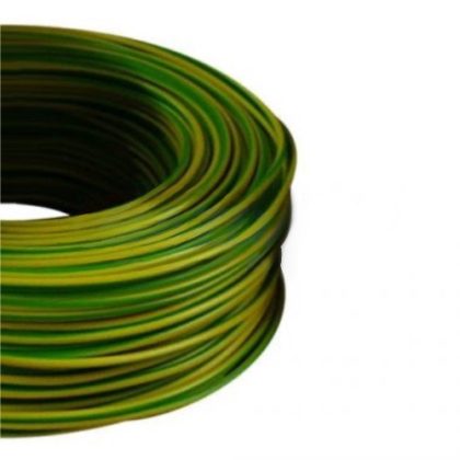   Cablu/conductor electric MCU 10mm2 sarma de cupru solid verde-galben H07V-U