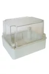 TRACON MD191514T Cutie din plastic, ușoară, gri deschis, cu capac transparent 190 × 145 × 140mm, IP55
