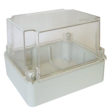 TRACON MD312318T Cutie din plastic, ușoară, gri deschis, cu capac transparent 310 × 230 × 180mm, IP55