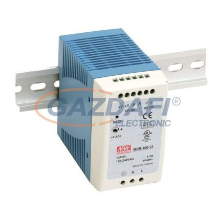   Mean Well MDR-100-12 Mini, DIN sínre szerelhető kapcsolóüzemű tápegység 100 W, 12 V