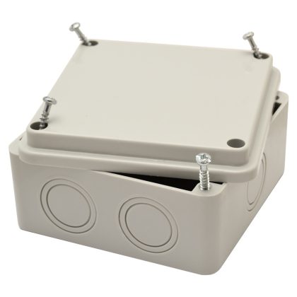 TRACON MED10105 Elektronikai doboz, világos szürke, teli fedéllel 100×100×50mm, IP54