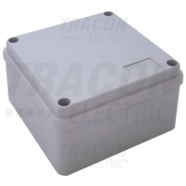 TRACON MED19147 elektronikai doboz, világos szürke, teli fedéllel, 190×140×70mm, IP56
