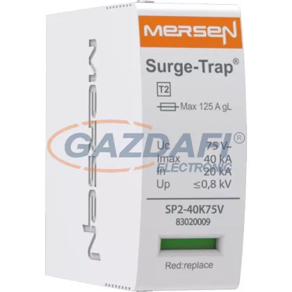   MERSEN 83020009 SP2-40K75V Túlfeszültség levezető betét 2.típus , 60V, 1P