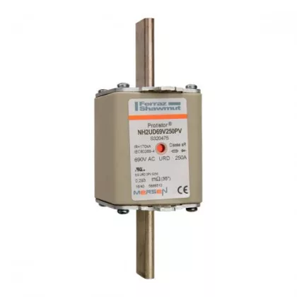   MERSEN S320475C NH2UD69V250PV NH félvezetővédő "aR" AC690V, kombi kijelzős késes betét