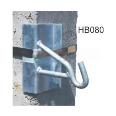 METZ HB080 Lengőhorog négyszögoszlopra tűzihorganyzott acél, szalagrögzítéshez