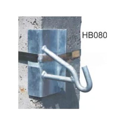   METZ HB080 Lengőhorog négyszögoszlopra tűzihorganyzott acél, szalagrögzítéshez