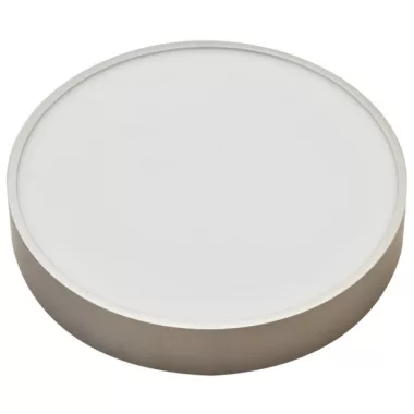 TRACON MFDS8W Műanyag búrás falon kívüli LED lámpatest ezüst peremmel 230 V, 50 Hz, 8 W, 600 lm, 3000 K, D=102mm, EEI=G