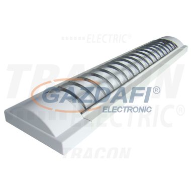TRACON MFL-T8-115W Mennyezeti fénycsöves lámpatest műanyag védőráccsal 230V, 50Hz, T8, G13, 1×15W, EEI=A