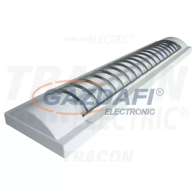 TRACON MFL-T8-218W Mennyezeti fénycsöves lámpatest műanyag védőráccsal 230V, 50Hz, T8, G13, 2×18W, EEI=A