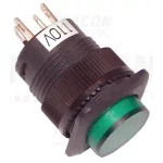   TRACON MNG-012G Mini jelzőlámpás nyomógomb, zöld 1×NO, 12V AC/DC