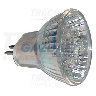 TRACON MR11L-G Hidegtükrös LED fényforrás, zöld 12 V AC/DC, MR11, 0,8W, 120°, G5.3, 12×LED