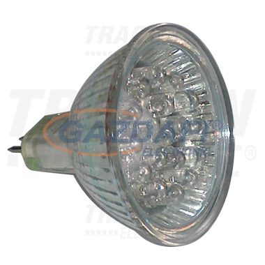 TRACON MR16L-B Hidegtükrös LED fényforrás, kék 12 V AC/DC, MR16, 1,2W, 120°, G5.3, 18×LED