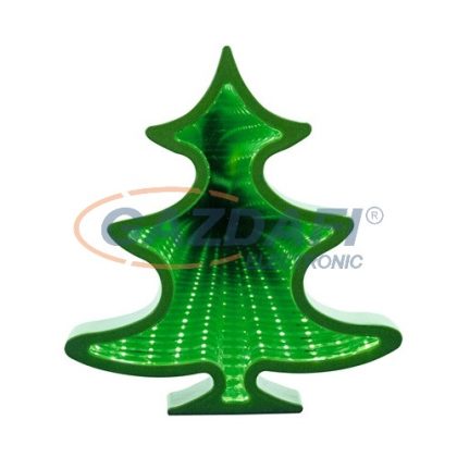   HOME MRL 22/T LED-es karácsonyi asztali fenyő, tükrös, alagút hatású zöld fénnyel