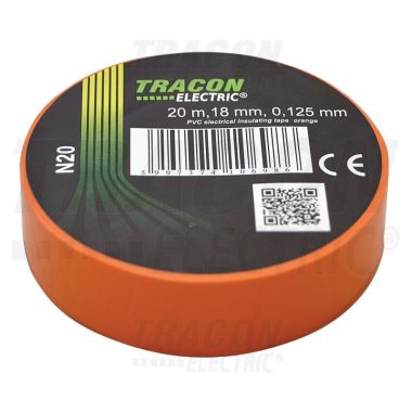 TRACON N10 Szigetelőszalag, narancs 10m×18mm, PVC, 0-90°C, 40kV/mm, 10 db/csomag