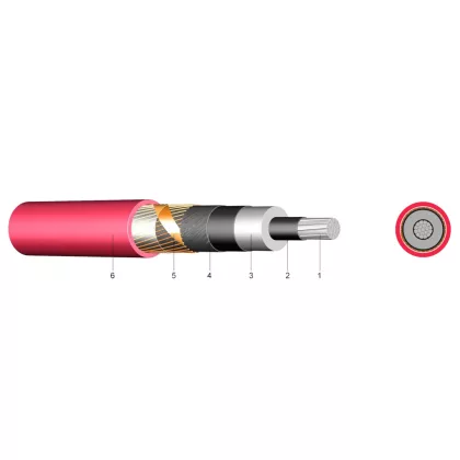   NA2XSY 1x150/25 mm2 Egyerű, térhálós PE szigetelésű kábel PVC köpennyel 18/30 kV piros