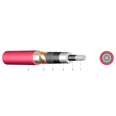 NA2XSY 1x185/25 mm2 Egyerű, térhálós PE szigetelésű kábel PVC köpennyel 6/10 kV piros