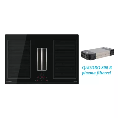 NODOR 4139_p - NorCoock IS-N7220 BK indukciós főzőlap beépített elszívóval + plazma filter QUADRA 800 R