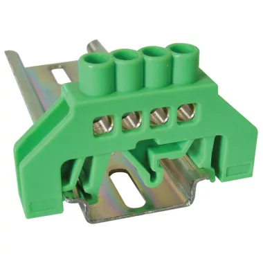 TRACON NPE-G6-4 Szigetelt földelősín (N/PE), zöld 230/400VAC, 63A, 6×9mm, 4P, IP20