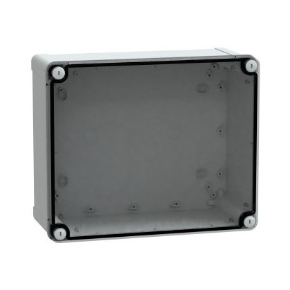 SCHNEIDER NSYTBP292412T Ipari műanyag doboz 291x241x128 alacsony átlátszó fedéllel