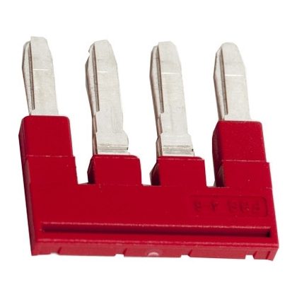 SCHNEIDER NSYTRAL44 Dugaszolható áthidaló 4 láb 4 mm2-es sorkapocshoz piros
