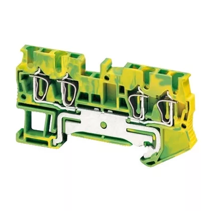   SCHNEIDER NSYTRR24PE Rugós egyszintes földelőkapocs 2x2 csatlakozás 5,2 mm 2,5 mm2 zöld-sárga