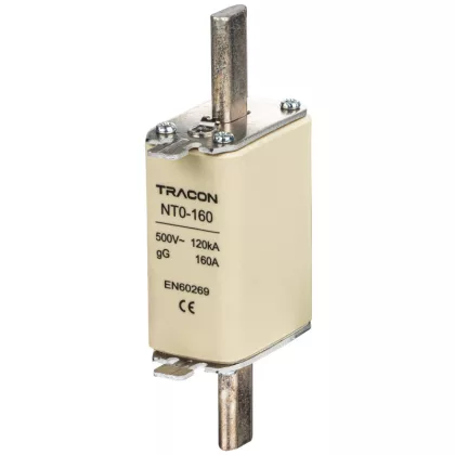 TRACON NT0-63 Késes biztosító Un=500V AC, 63A, 0, 120kA/500VAC, gG TRACON NT0-63 Késes biztosító Un=500V AC, 63A, 0, 120kA/500VAC, gG