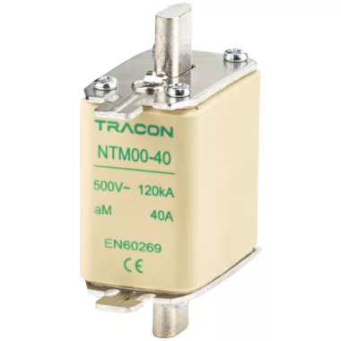 TRACON NTM00-20 Késes biztosító Un=500V AC, 20A, 00, 120kA/500VAC, aM