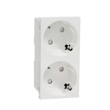 SCHNEIDER NU306618 UNICA SYSTEM+ 2x2P+F dugalj csatlakozóaljzat 45°, biztonsági zsaluval, rugós, fehér SCHNEIDER NU306618 UNICA SYSTEM+ 2x2P+F dugalj csatlakozóaljzat 45°, biztonsági zsaluval, rugós, fehér