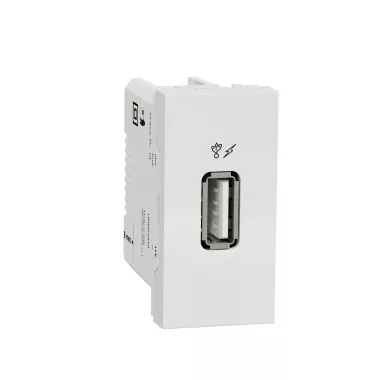 SCHNEIDER NU342818 UNICA SYSTEM+ USB töltő, 1A, 1 modulos, fehér SCHNEIDER NU342818 UNICA SYSTEM+ USB töltő, 1A, 1 modulos, fehér
