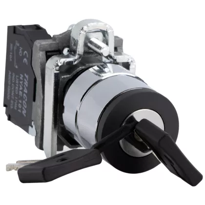 TRACON NYBG21KKT Tokozott kulcsos kapcsoló, fémalap, bal KI, kétállás 1×NO, 3A/230V AC, IP