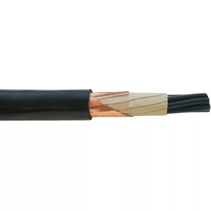   NYCY 4x2,5/2,5mm2 árnyékolt földkábel koncentrikus vezetővel PVC RE 0,6/1kV fekete