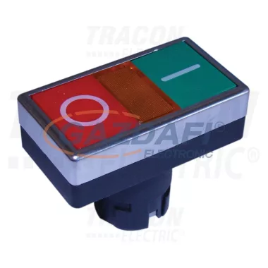 TRACON NYG2-F6 Kettős BE-KI nyomógomb fej-egység jelzőfénnyel