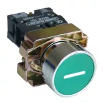   TRACON NYGBA3311Z Jelölt nyomógomb, fémalapra szerelt, zöld, (fehér I) 1×NO, 3A/240V AC, IP42